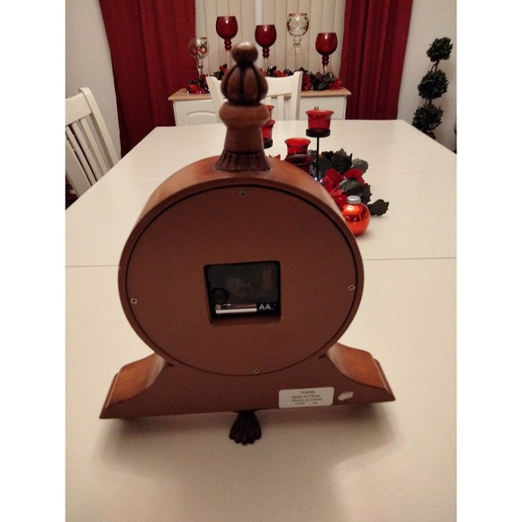 Whimsical wood mantel clock with feet - Picture 8 of 10